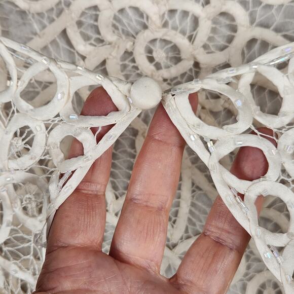 Soulmates Women's Silk Cream Lace Cardigan Women’s SZ M EUC - Picture 6 of 13